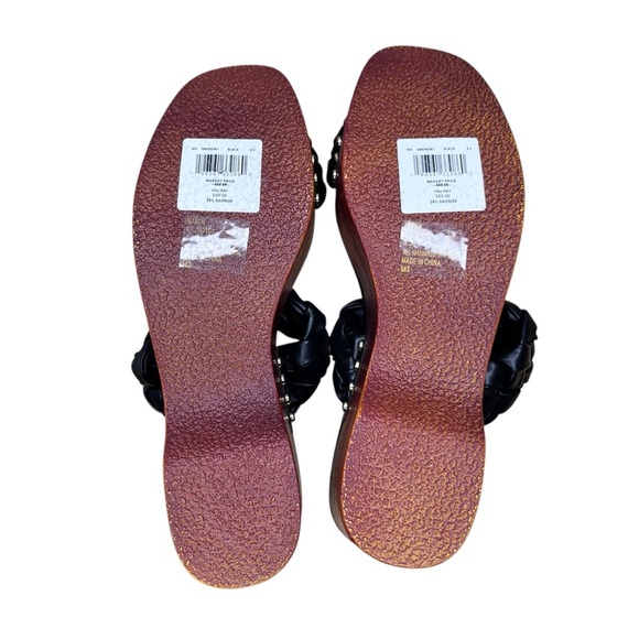 Steve Madden Maren Wedge Faux Leather and Wood Sandal NWT Size 8.5 - Picture 10 of 11